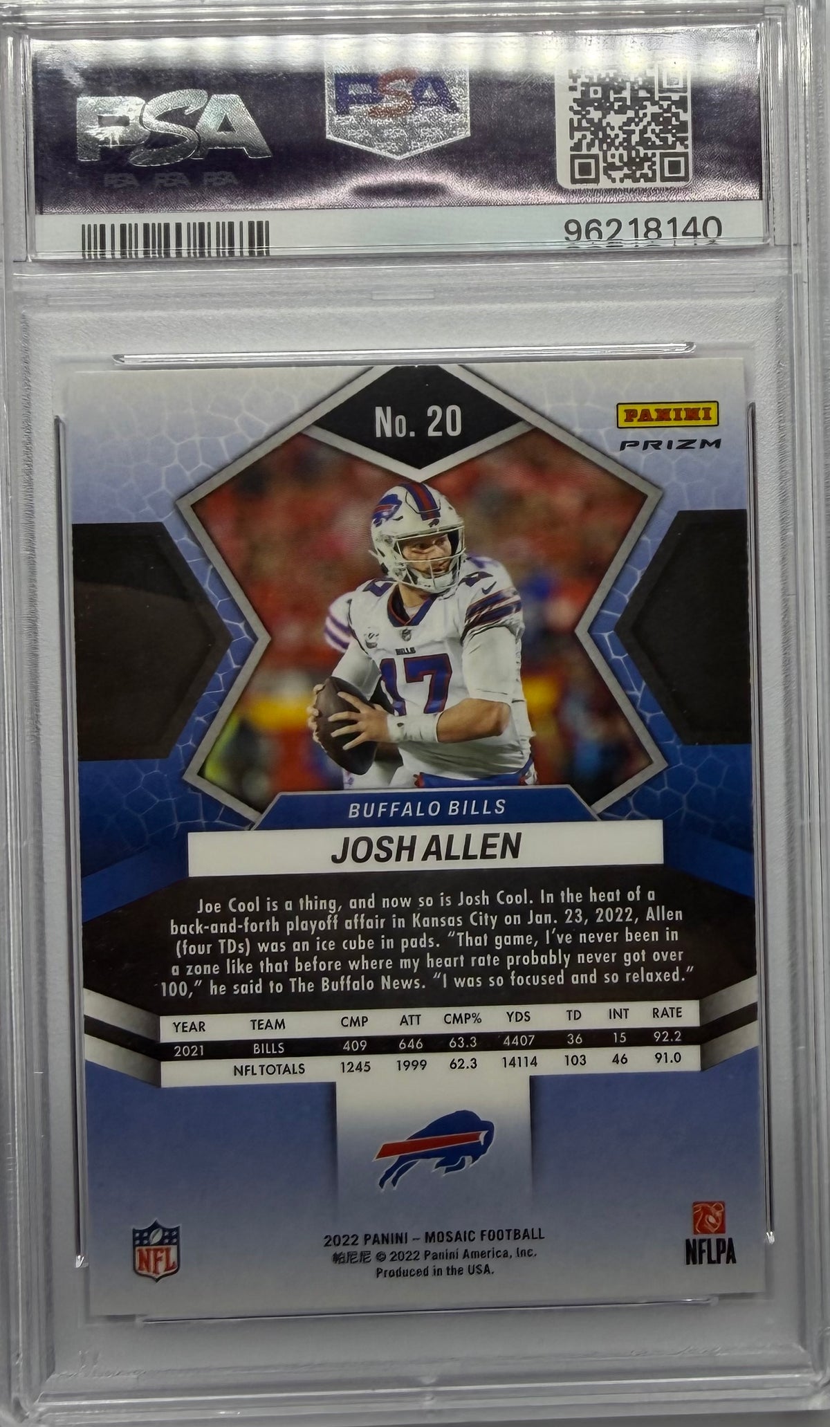 Josh Allen Camo Pink card back